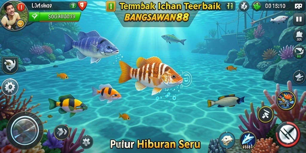 Tampilan gameplay intens dari BANGSAWAN88 saat menembak ikan.