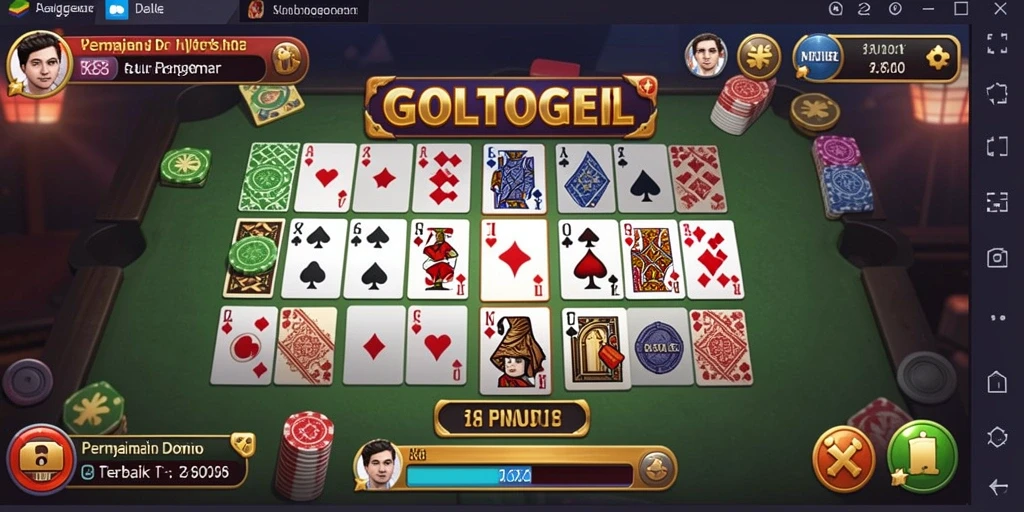 Screenshot gameplay GOLTOGEL menampilkan aksi seru permainan Domino.