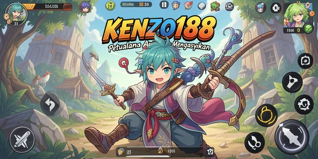 Tampilan gameplay menakjubkan dari KENZO188 dengan karakter anime.